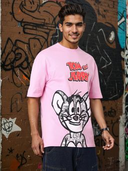 The Indian Garage Co - Men Boxy Fit Tom & Jerry Printed Crew Neck T-Shirt