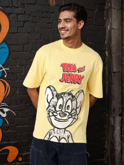 The Indian Garage Co - Men Boxy Fit Tom & Jerry Printed Crew Neck T-Shirt