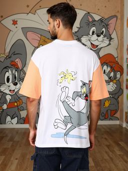 The Indian Garage Co - Men Boxy Fit Tom & Jerry Printed Crew Neck T-Shirt