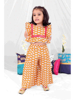 KID1 - Elephant Print Top with Palazzo (Set of 2)