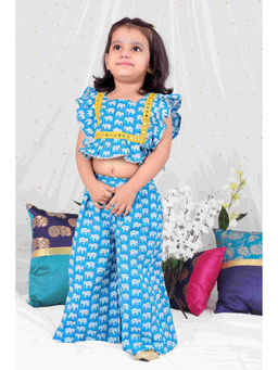 KID1 - Elephant Print Top with Palazzo (Set of 2)