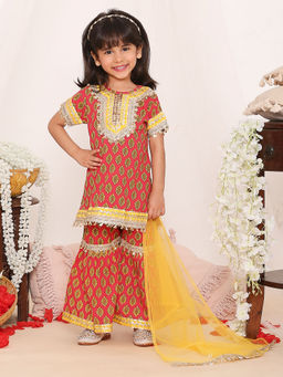KID1 - Rubi Kurta with Sharara with Dupatta (Set of 3)