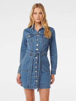 Forever New - Raelyn Denim Mini Dress with Belt (Set of 2)