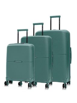 Nasher Miles - Unisex Hawaii TSA Lock & Anti-Theft Hard-Sided Trolley Bags - Green (Pack of 3) (S/M/L)