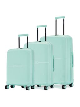 Nasher Miles - Unisex Hawaii TSA Lock & Anti-Theft Hard-Sided Trolley Bags - Green (Pack of 3) (S/M/L)