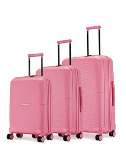 Nasher Miles - Unisex Hawaii TSA Lock & Anti-Theft Hard-Sided Trolley Bags - Pink (Pack of 3) (S/M/L)