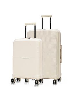 Nasher Miles - Unisex Hawaii TSA Lock & Anti-Theft Hard-Sided Trolley Bags - White (Pack of 2)