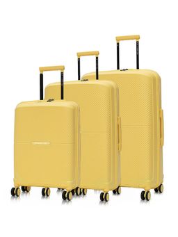 Nasher Miles - Unisex Hawaii TSA Lock & Anti-Theft Hard-Sided Trolley Bags - Yellow (Pack of 3) (S/M/L)