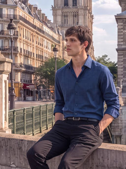 Rare Rabbit - Blue Solid Regular Fit Shirt