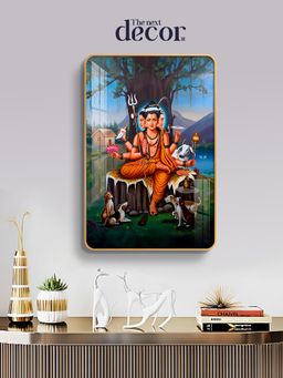 The Next Decor - Lord Dattatreya Wood Glass Finish Wall Art