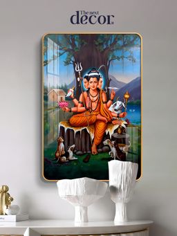 The Next Decor - Lord Dattatreya Wood Glass Finish Wall Art