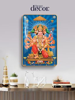 The Next Decor - Lord Panchmukhi Hanuman Wood Glass Finish Wall Art