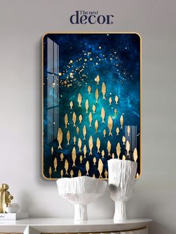 The Next Decor - Golden Ocean Wood Glass Finish Wall Art