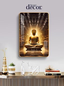 The Next Decor - Buddha's Glow Wood Glass Finish Wall Art