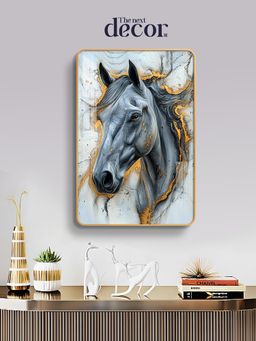 The Next Decor - Minimalist Horse Wood Glass Finish Wall Art
