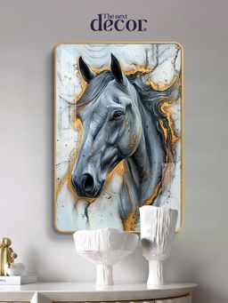 The Next Decor - Minimalist Horse Wood Glass Finish Wall Art