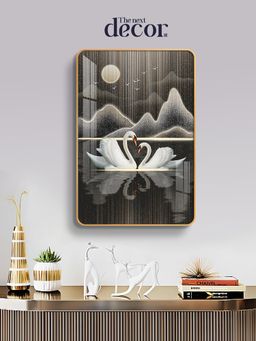 The Next Decor - Swan Serenade Wood Glass Finish Wall Art