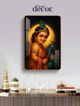 The Next Decor - Cute Bala Murugan Wood Glass Finish Wall Art