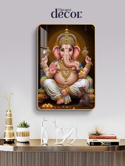 The Next Decor - Shri Ganesh Ji Wood Glass Finish Wall Art