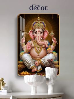 The Next Decor - Shri Ganesh Ji Wood Glass Finish Wall Art