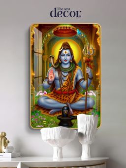 The Next Decor - Lord Shiv Ji Wood Glass Finish Wall Art
