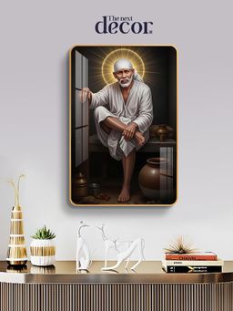 The Next Decor - Lord Sai baba Wood Glass Finish Wall Art