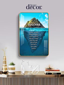 The Next Decor - Motivational Quote For Success Wood Glass Finish Wall Art