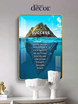 The Next Decor - Motivational Quote For Success Wood Glass Finish Wall Art