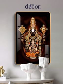 The Next Decor - Hrudaya Laxmi Narayana God Wood Glass Finish Wall Art
