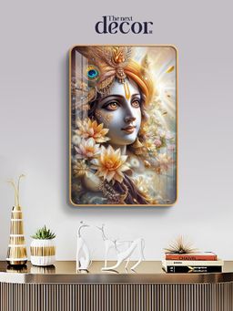 The Next Decor - Loving Krishna Wood Glass Finish Wall Art