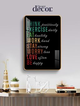 The Next Decor - Positive Vibes Wood Glass Finish Wall Art