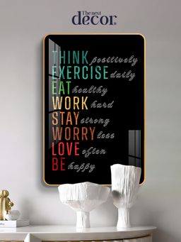 The Next Decor - Positive Vibes Wood Glass Finish Wall Art