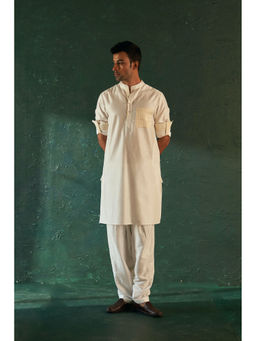 Charkhee - Midas Ivory Kurta With Salwar (Set of 2)