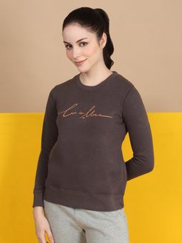 Sweet Dreams - Women Brown Printed Sweatshirt