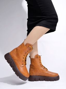 Shoetopia - Smart Casual Tan Boots for Women