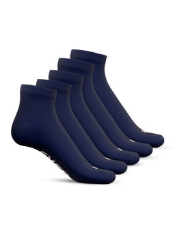 TalkingSox - Navy Blue Bamboo Ankle Length Socks Seamless Socks (Pack of 5)