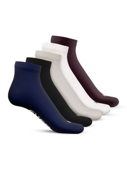 TalkingSox - Multi Color Bamboo Ankle Length Socks Seamless Socks (Pack of 5)