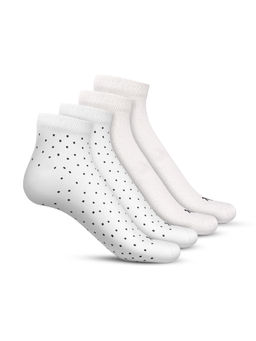TalkingSox - White Bamboo Ankle Length Socks Seamless Socks (Pack of 4)