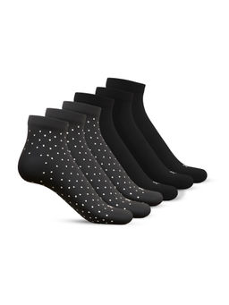 TalkingSox - Black Bamboo Ankle Length Socks Seamless Socks (Pack of 6)