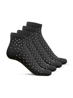 TalkingSox - Black Bamboo Ankle Length Socks Seamless Socks (Pack of 4)