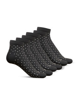 TalkingSox - Black Bamboo Ankle Length Socks Seamless Socks (Pack of 6)