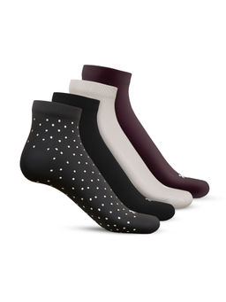TalkingSox - Multi Color Bamboo Ankle Length Socks Seamless Socks (Pack of 4)