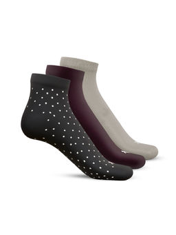 TalkingSox - Multi Color Bamboo Ankle Length Socks Seamless Socks (Pack of 3)