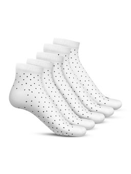 TalkingSox - White Bamboo Ankle Length Socks Seamless Socks (Pack of 5)