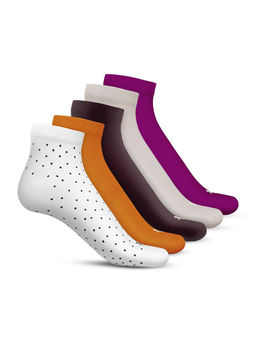 TalkingSox - Multi Color Bamboo Ankle Length Socks Seamless Socks (Pack of 5)