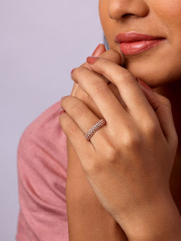 Mia by Tanishq - Champagne Elegance Silver Finger Ring