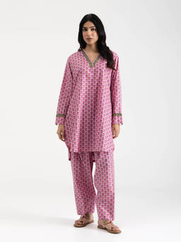 Setara - Women's Pink Cotton Printed Kurti and Salwar