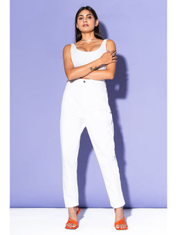FREAKINS - White Mom High Ankle Jeans