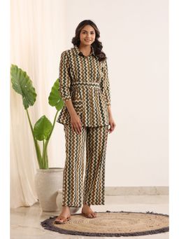 SAY - Multi Color Printed Women Pure Cotton Shirt & Pyjama Night Suit (Set of 2)