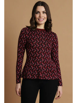 Allen Solly - Women Maroon Printed Casual Top